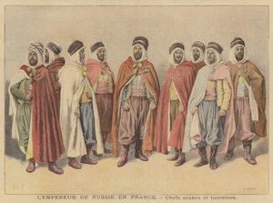 Arabiska och tunisiska hövdingar i Paris för besöket av tsar Nicholas II av Ryssland
